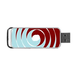 Double Spiral Thick Lines Blue Red Portable Usb Flash (one Side) by Mariart