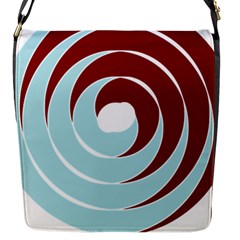 Double Spiral Thick Lines Blue Red Flap Messenger Bag (s)