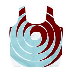 Double Spiral Thick Lines Blue Red Full Print Recycle Bags (l)  by Mariart