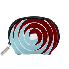 Double Spiral Thick Lines Blue Red Accessory Pouches (small)  by Mariart