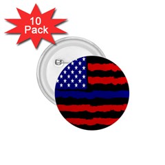 Flag American Line Star Red Blue White Black Beauty 1 75  Buttons (10 Pack) by Mariart