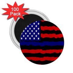 Flag American Line Star Red Blue White Black Beauty 2 25  Magnets (100 Pack)  by Mariart