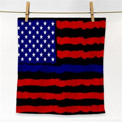 Flag American Line Star Red Blue White Black Beauty Face Towel by Mariart