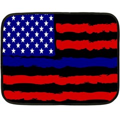 Flag American Line Star Red Blue White Black Beauty Double Sided Fleece Blanket (mini) 