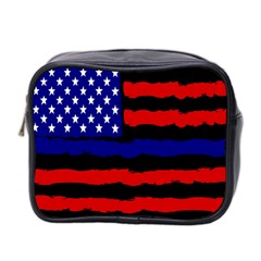 Flag American Line Star Red Blue White Black Beauty Mini Toiletries Bag 2-side