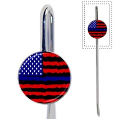 Flag American Line Star Red Blue White Black Beauty Book Mark by Mariart