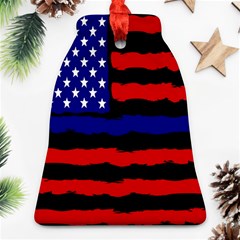 Flag American Line Star Red Blue White Black Beauty Ornament (bell)