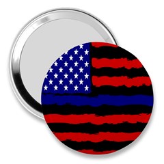 Flag American Line Star Red Blue White Black Beauty 3  Handbag Mirrors