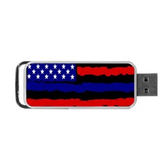 Flag American Line Star Red Blue White Black Beauty Portable Usb Flash (two Sides) by Mariart