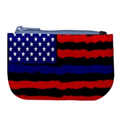 Flag American Line Star Red Blue White Black Beauty Large Coin Purse by Mariart