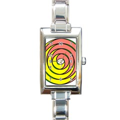 Double Spiral Thick Lines Circle Rectangle Italian Charm Watch by Mariart