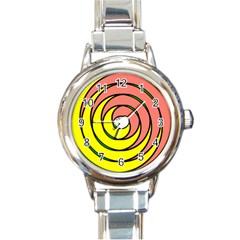 Double Spiral Thick Lines Circle Round Italian Charm Watch by Mariart