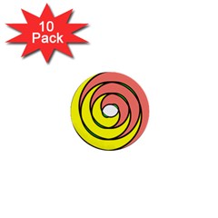 Double Spiral Thick Lines Circle 1  Mini Buttons (10 Pack)  by Mariart