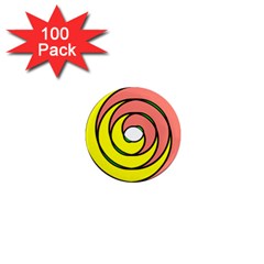 Double Spiral Thick Lines Circle 1  Mini Magnets (100 Pack)  by Mariart