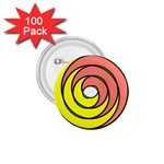 Double Spiral Thick Lines Circle 1.75  Buttons (100 pack)  Front