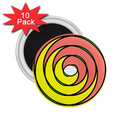 Double Spiral Thick Lines Circle 2 25  Magnets (10 Pack)  by Mariart