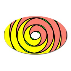 Double Spiral Thick Lines Circle Oval Magnet by Mariart