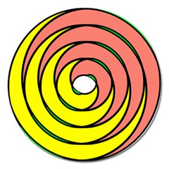 Double Spiral Thick Lines Circle Magnet 5  (round)