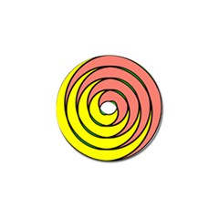 Double Spiral Thick Lines Circle Golf Ball Marker by Mariart