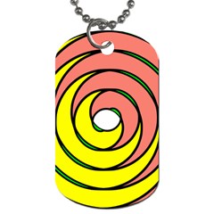 Double Spiral Thick Lines Circle Dog Tag (two Sides)