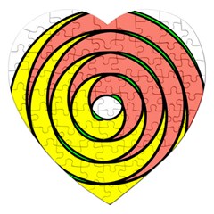 Double Spiral Thick Lines Circle Jigsaw Puzzle (heart) by Mariart