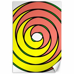 Double Spiral Thick Lines Circle Canvas 12  X 18   by Mariart