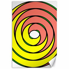 Double Spiral Thick Lines Circle Canvas 24  X 36  by Mariart