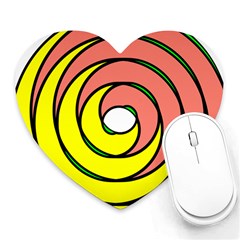 Double Spiral Thick Lines Circle Heart Mousepads by Mariart