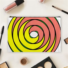 Double Spiral Thick Lines Circle Cosmetic Bag (large)  by Mariart