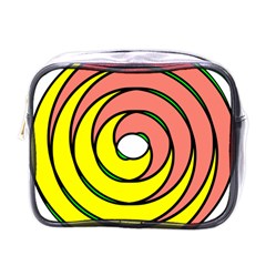 Double Spiral Thick Lines Circle Mini Toiletries Bags by Mariart