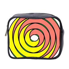 Double Spiral Thick Lines Circle Mini Toiletries Bag 2-side by Mariart