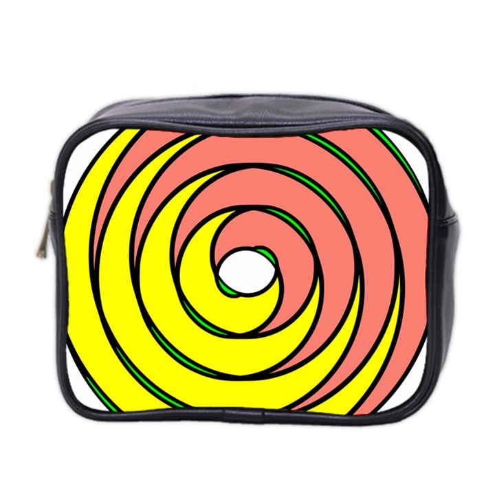 Double Spiral Thick Lines Circle Mini Toiletries Bag 2-Side