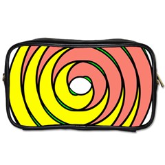 Double Spiral Thick Lines Circle Toiletries Bags by Mariart