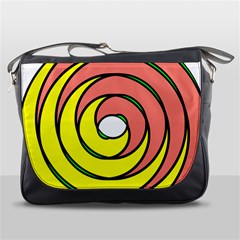 Double Spiral Thick Lines Circle Messenger Bags by Mariart