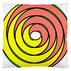 Double Spiral Thick Lines Circle Large Cushion Case (two Sides) by Mariart