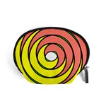 Double Spiral Thick Lines Circle Accessory Pouches (Small)  Front