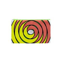 Double Spiral Thick Lines Circle Cosmetic Bag (xs) by Mariart