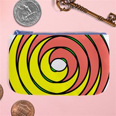 Double Spiral Thick Lines Circle Large Coin Purse