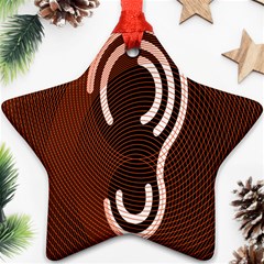 Fan Line Chevron Wave Brown Ornament (star) by Mariart