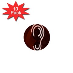 Fan Line Chevron Wave Brown 1  Mini Buttons (10 Pack)  by Mariart