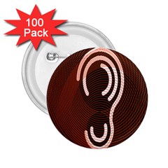 Fan Line Chevron Wave Brown 2 25  Buttons (100 Pack) 