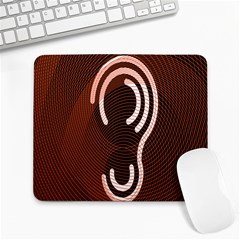 Fan Line Chevron Wave Brown Large Mousepads