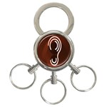 Fan Line Chevron Wave Brown 3-Ring Key Chains Front