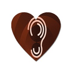 Fan Line Chevron Wave Brown Heart Magnet