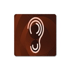 Fan Line Chevron Wave Brown Square Magnet by Mariart