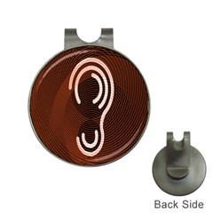 Fan Line Chevron Wave Brown Hat Clips With Golf Markers