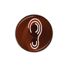 Fan Line Chevron Wave Brown Hat Clip Ball Marker by Mariart