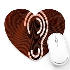 Fan Line Chevron Wave Brown Heart Mousepads by Mariart