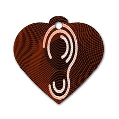 Fan Line Chevron Wave Brown Dog Tag Heart (one Side) by Mariart