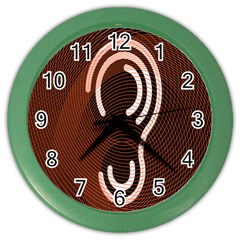 Fan Line Chevron Wave Brown Color Wall Clocks